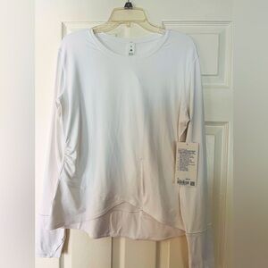 Lululemon Rulu Gathered-Waist Long-Sleeve Running Top Sz L NWT